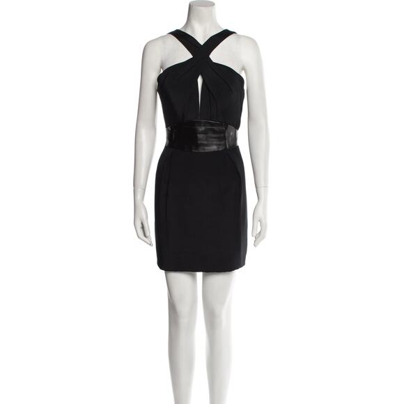 Badgley Mischka Dresses & Skirts - Badgley Mischka Silk Leather Cocktail Dress LBD Y2K | Black | SZ 0